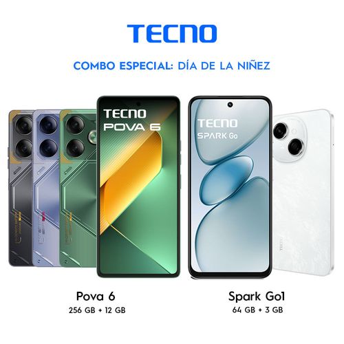 Combo Tecno Pova 6 256+12 GB Green + Tecno Spark Go 1 64+3 GB White